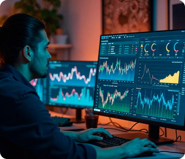 arrow representing rapid trade market growth and profit.